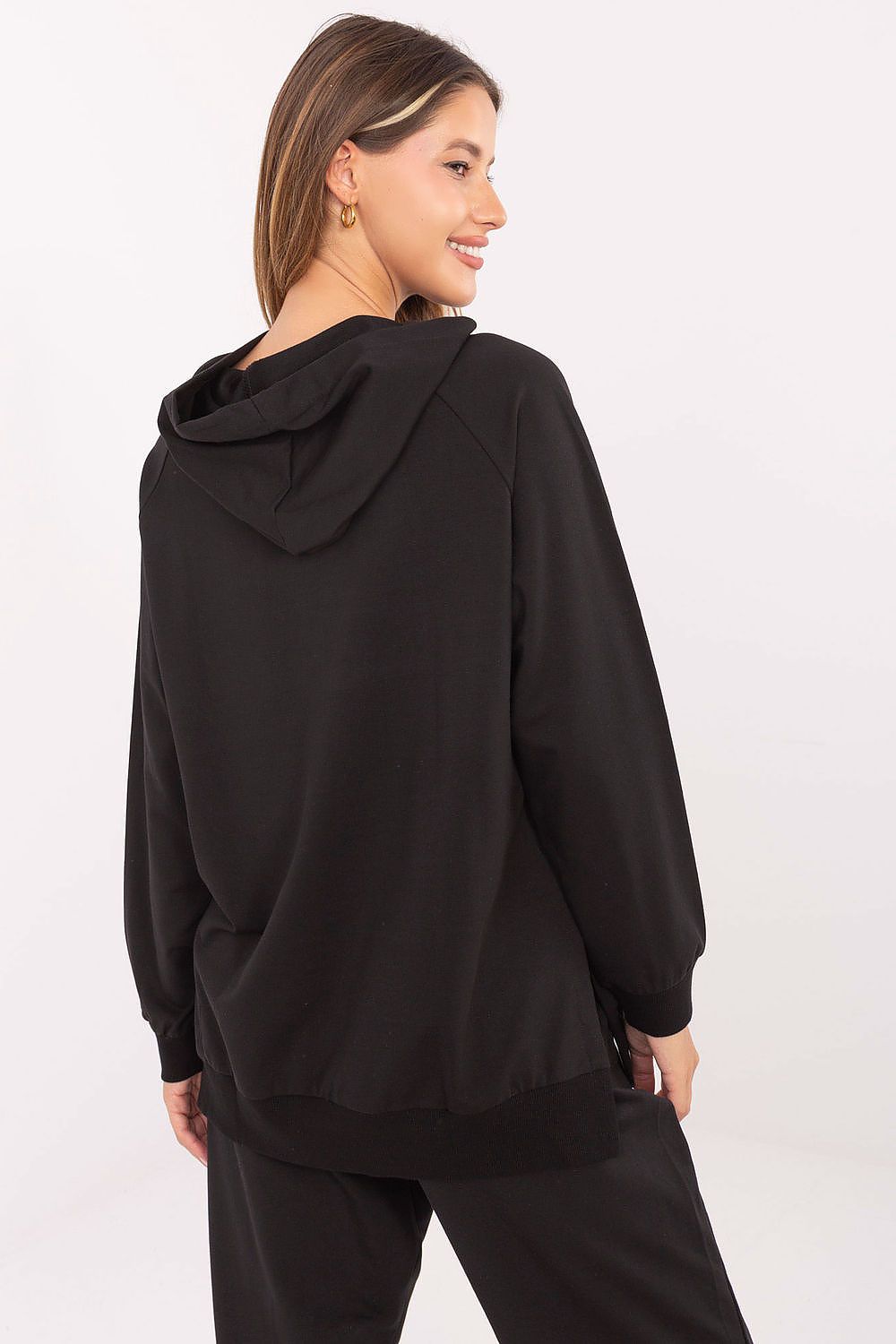 Women's hoodie black casual look