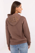 Women's hoodie brown sporty casual look