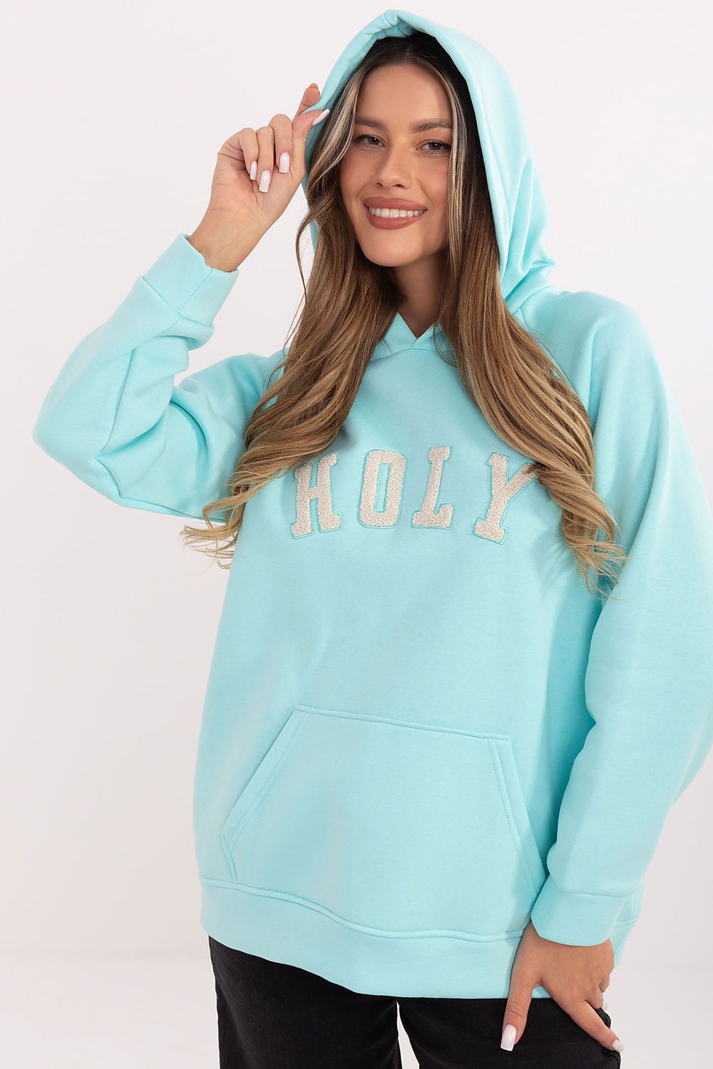Women's hoodie green second shade front view