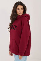 Women's hoodie red loose fit casual view