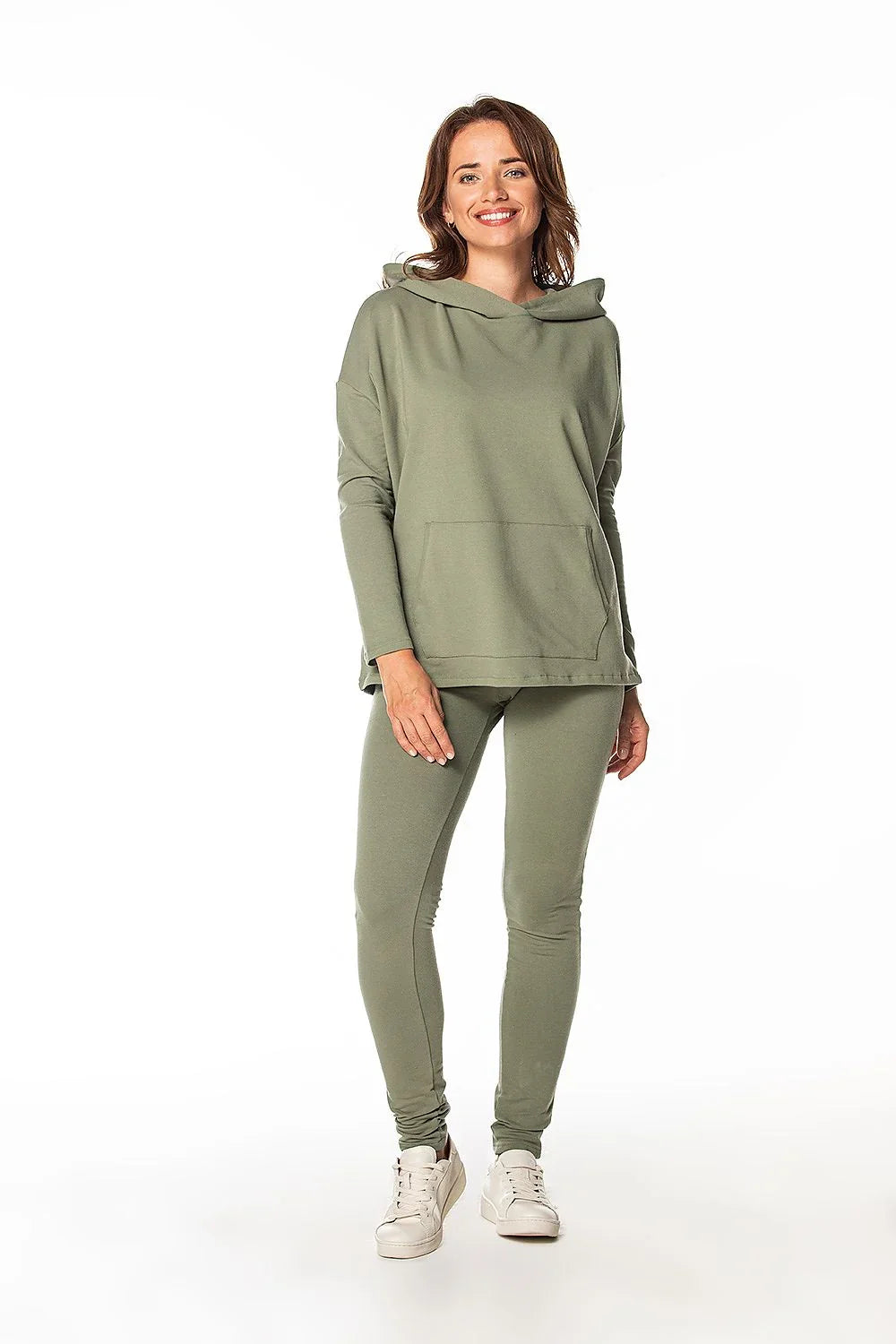 Women's hoodie Relaxed Fit Pullover Kangaroo Pocket Green – view 2