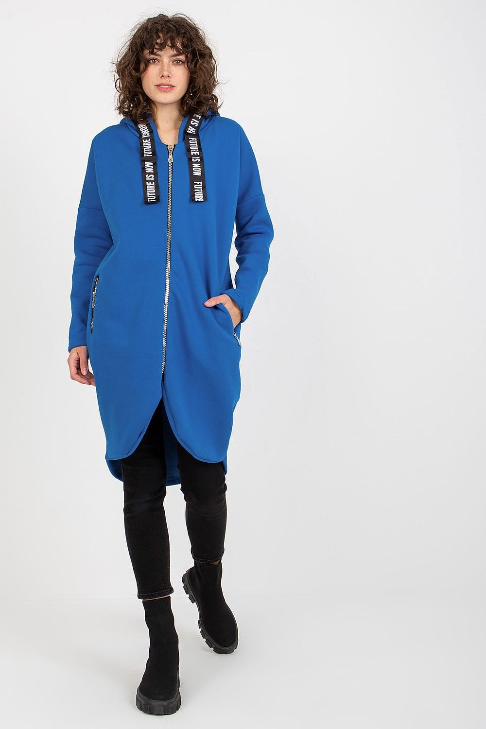 Women's Hoodie Zip-Up Longline Loose Fit Cotton Blend – Hoodie | GUOCALI – view 16