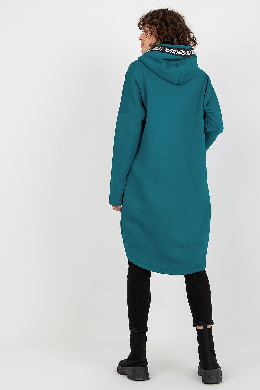 Women's Hoodie Zip-Up Longline Loose Fit Cotton Blend – Hoodie | GUOCALI – view 3
