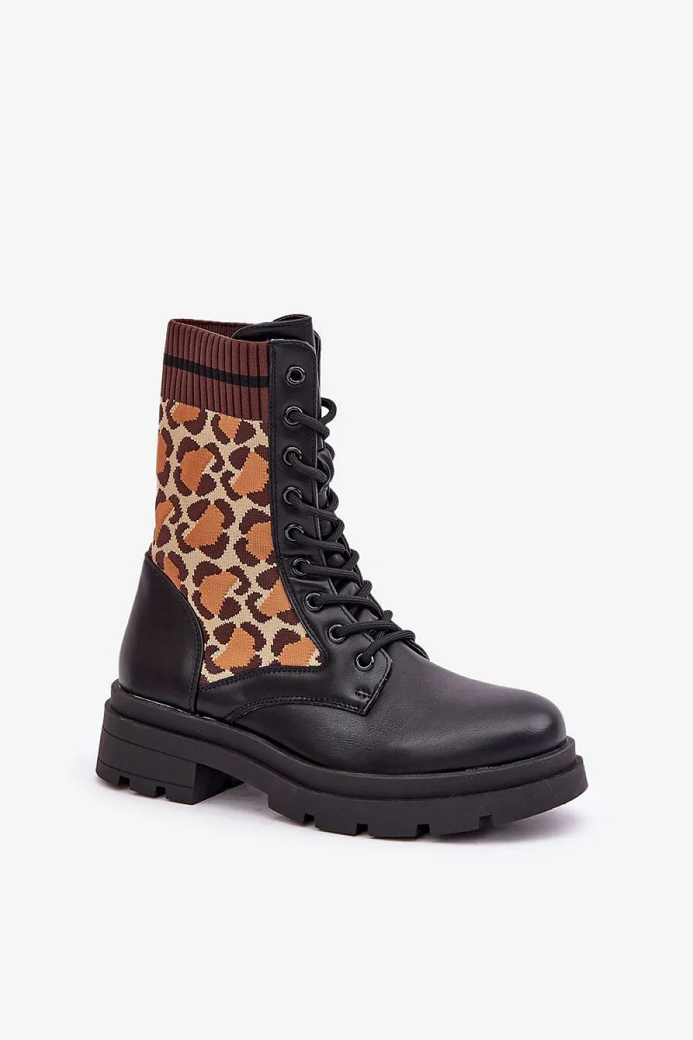 Women's Leopard Print Lace-Up Ankle Boots – Ankle Boots | GUOCALI – view 2