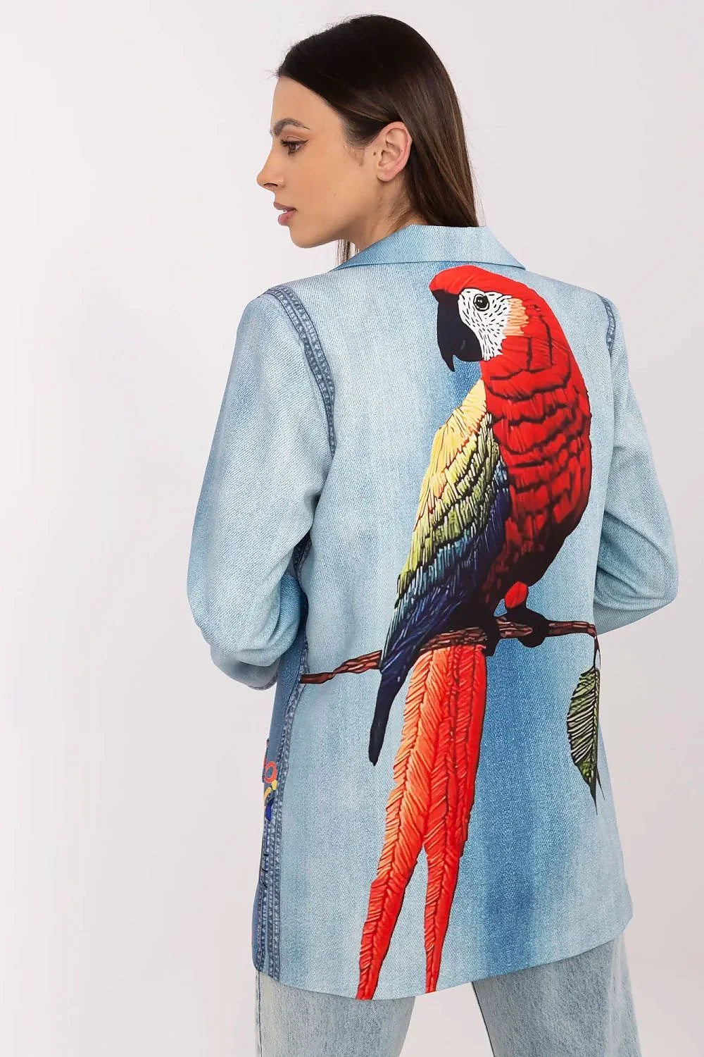 Women's Lightweight One-Button Blazer – Blue – Blazer | GUOCALI – view 3