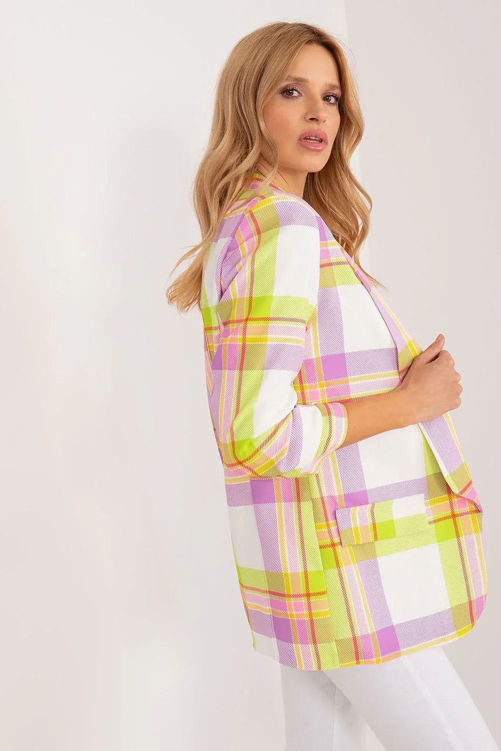 Women's Lightweight Open-Front Blazer – Pink – Blazer | GUOCALI – view 2
