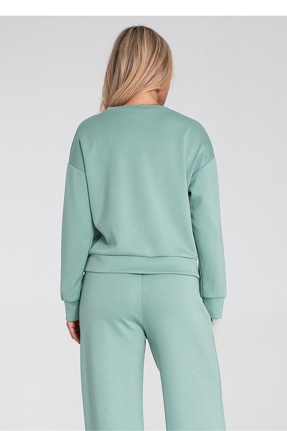 Women's sweatshirt green long sleeves casual view