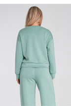 Women's sweatshirt green long sleeves casual view