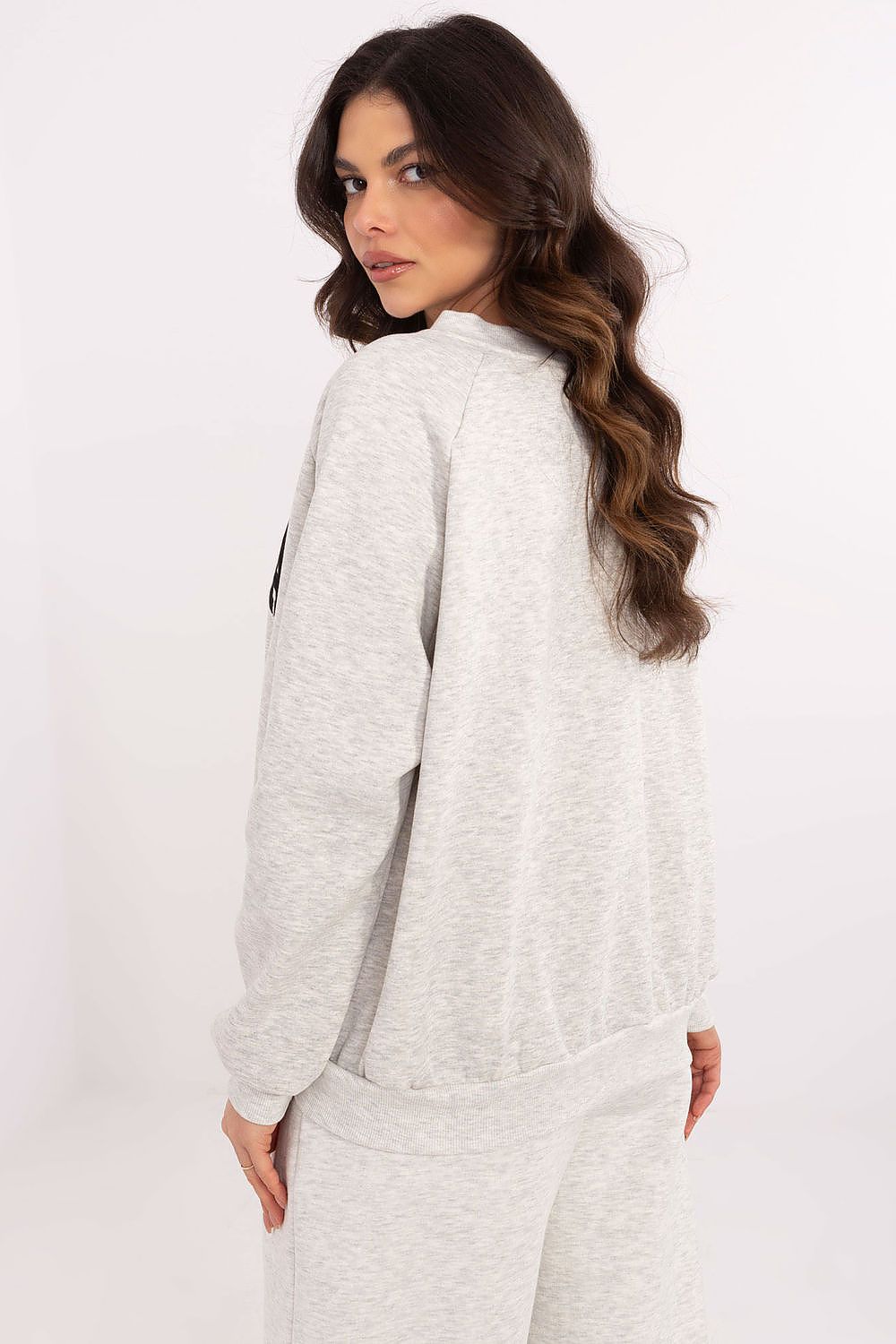 Women's Sweatshirt College Print Crew Neck Raglan Cotton Blend – Sweatshirt | GUOCALI – view 3