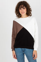 Women's Sweatshirt Color Block Crew Neck Cotton Blend – Sweatshirt | GUOCALI