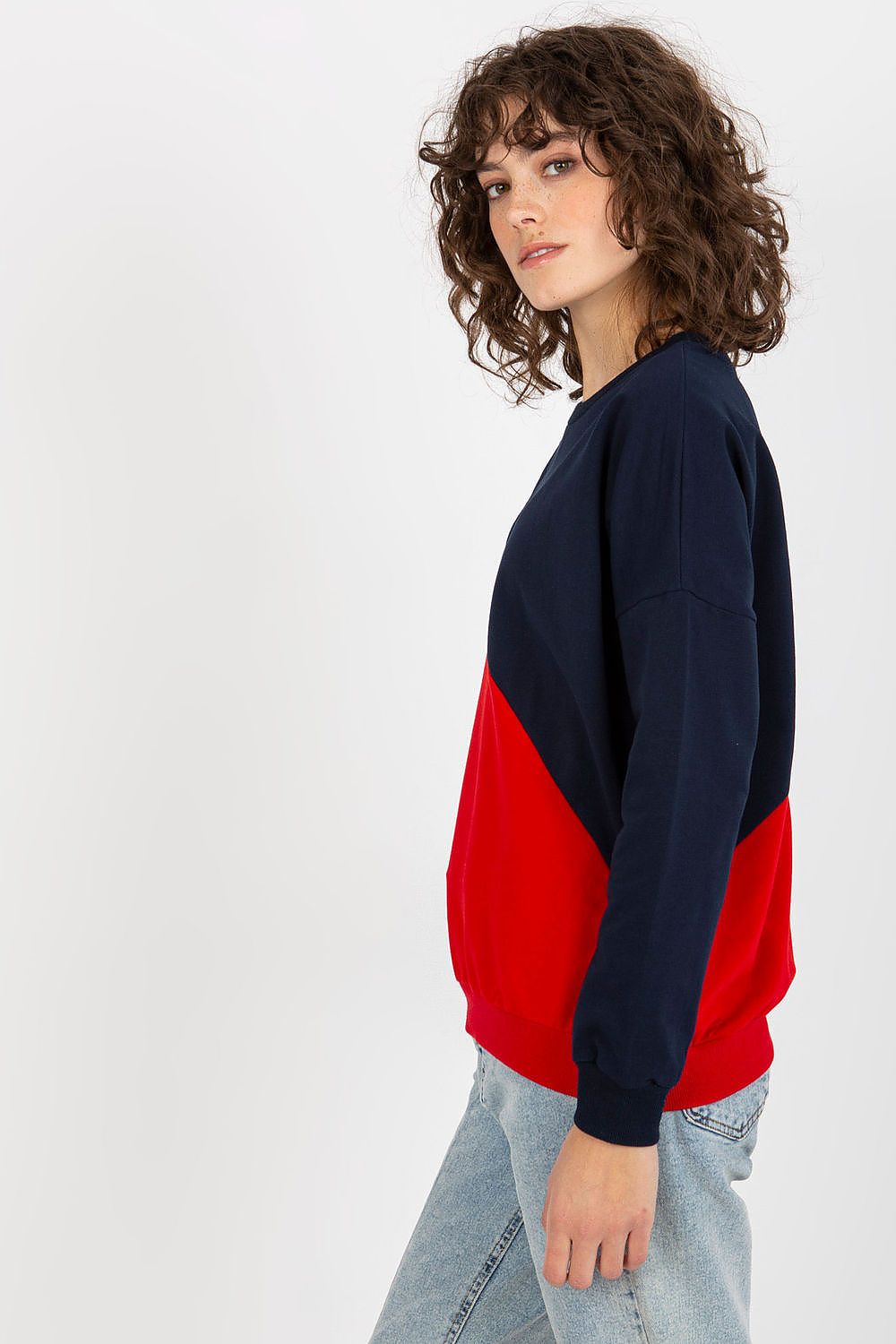 Women's Sweatshirt Color Block Crew Neck Cotton Blend – Sweatshirt | GUOCALI – view 10