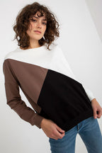 Women's Sweatshirt Color Block Crew Neck Cotton Blend – Sweatshirt | GUOCALI – view 2