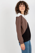Women's Sweatshirt Color Block Crew Neck Cotton Blend – Sweatshirt | GUOCALI – view 3