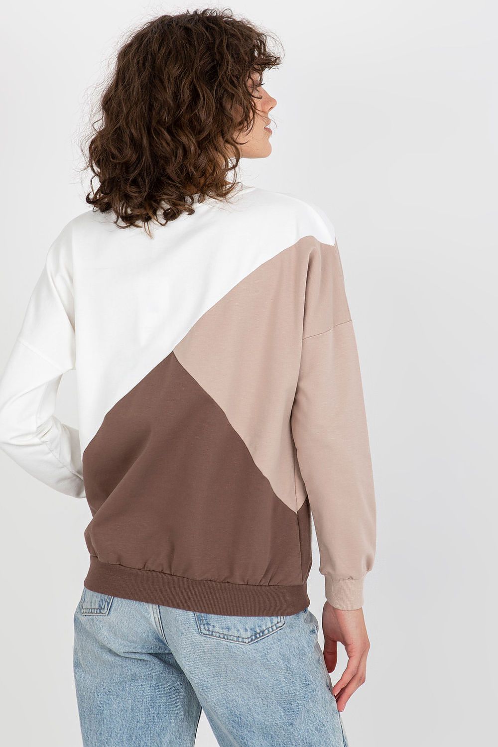 Women's Sweatshirt Color Block Crew Neck Cotton Blend – Sweatshirt | GUOCALI – view 6