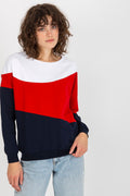 Women's Sweatshirt Color Block Crew Neck Multicolor Cotton Blend – Sweatshirt | GUOCALI