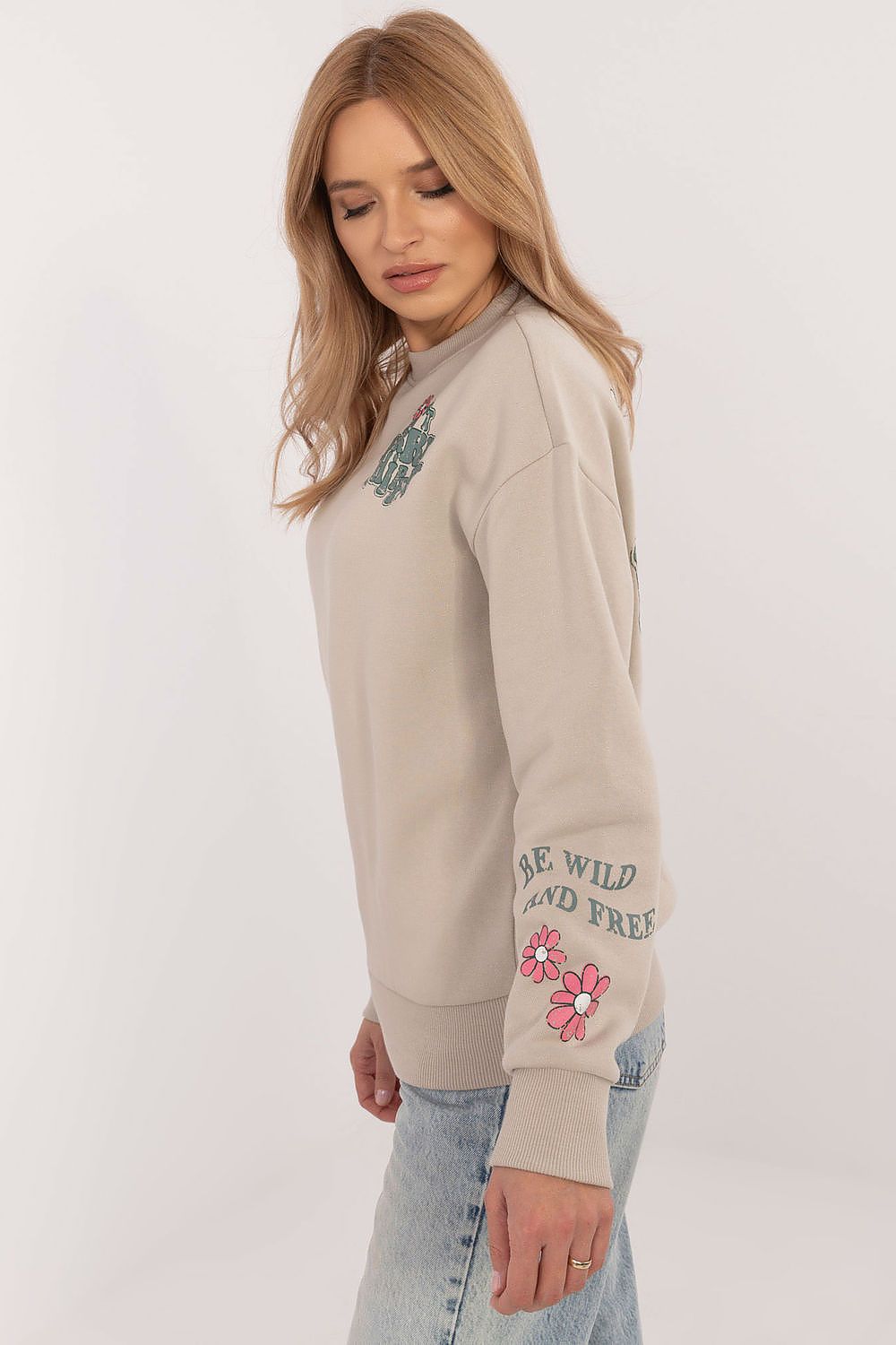 Women's Sweatshirt Crew Neck Back Print Cotton Blend – Sweatshirt | GUOCALI – view 12