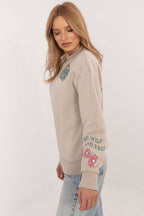 Women's Sweatshirt Crew Neck Back Print Cotton Blend – Sweatshirt | GUOCALI – view 12