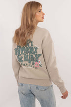 Women's Sweatshirt Crew Neck Back Print Cotton Blend – Sweatshirt | GUOCALI – view 13