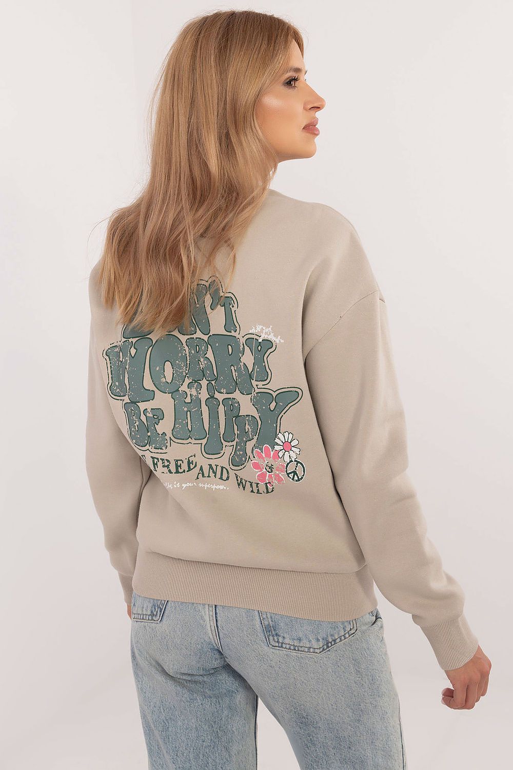 Women's Sweatshirt Crew Neck Back Print Cotton Blend – Sweatshirt | GUOCALI – view 13