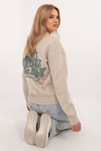 Women's Sweatshirt Crew Neck Back Print Cotton Blend – Sweatshirt | GUOCALI – view 14