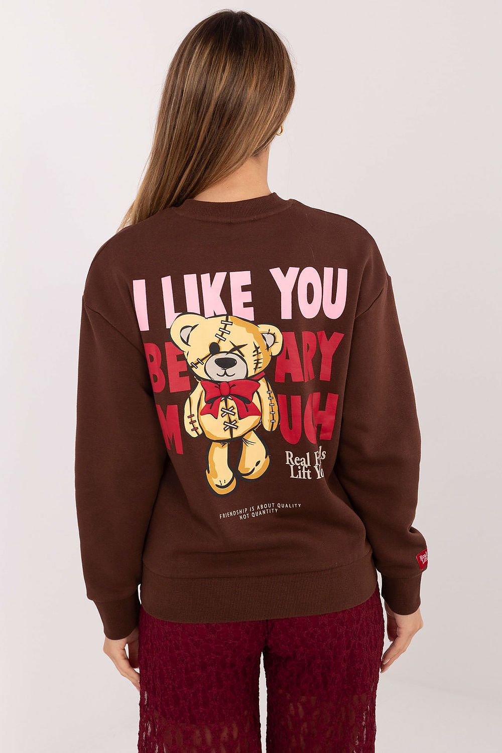 Women's Sweatshirt Crew Neck Back Print Cotton Blend – Sweatshirt | GUOCALI – view 17