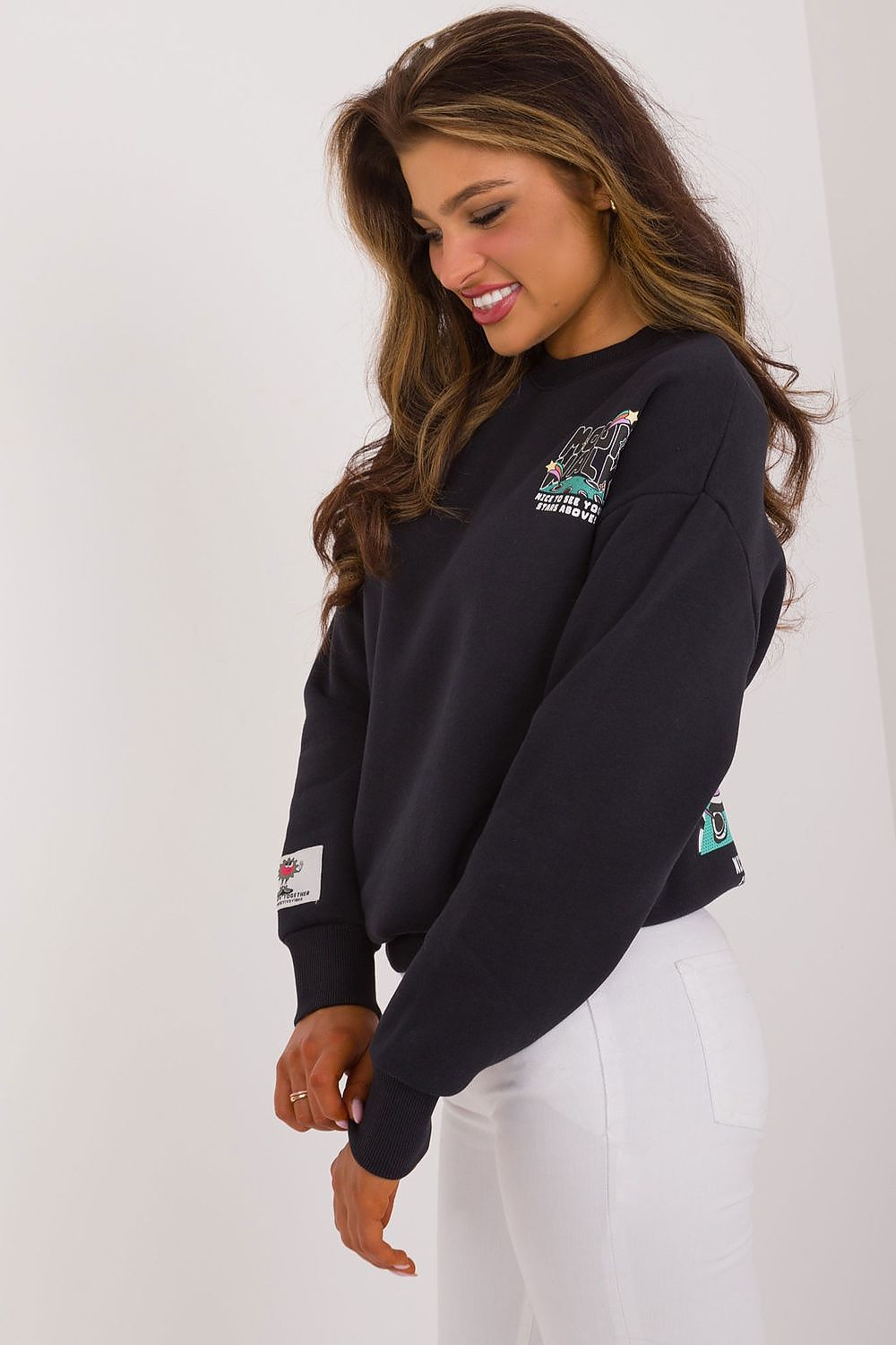Women's Sweatshirt Crew Neck Back Print Cotton Blend – Sweatshirt | GUOCALI – view 5