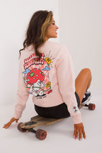 Women's Sweatshirt Crew Neck Back Print Cotton Blend – Sweatshirt | GUOCALI – view 9