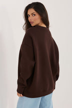 Women's sweatshirt brown loose fit casual view