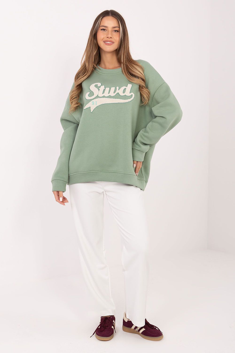 Women's sweatshirt green second shade side view