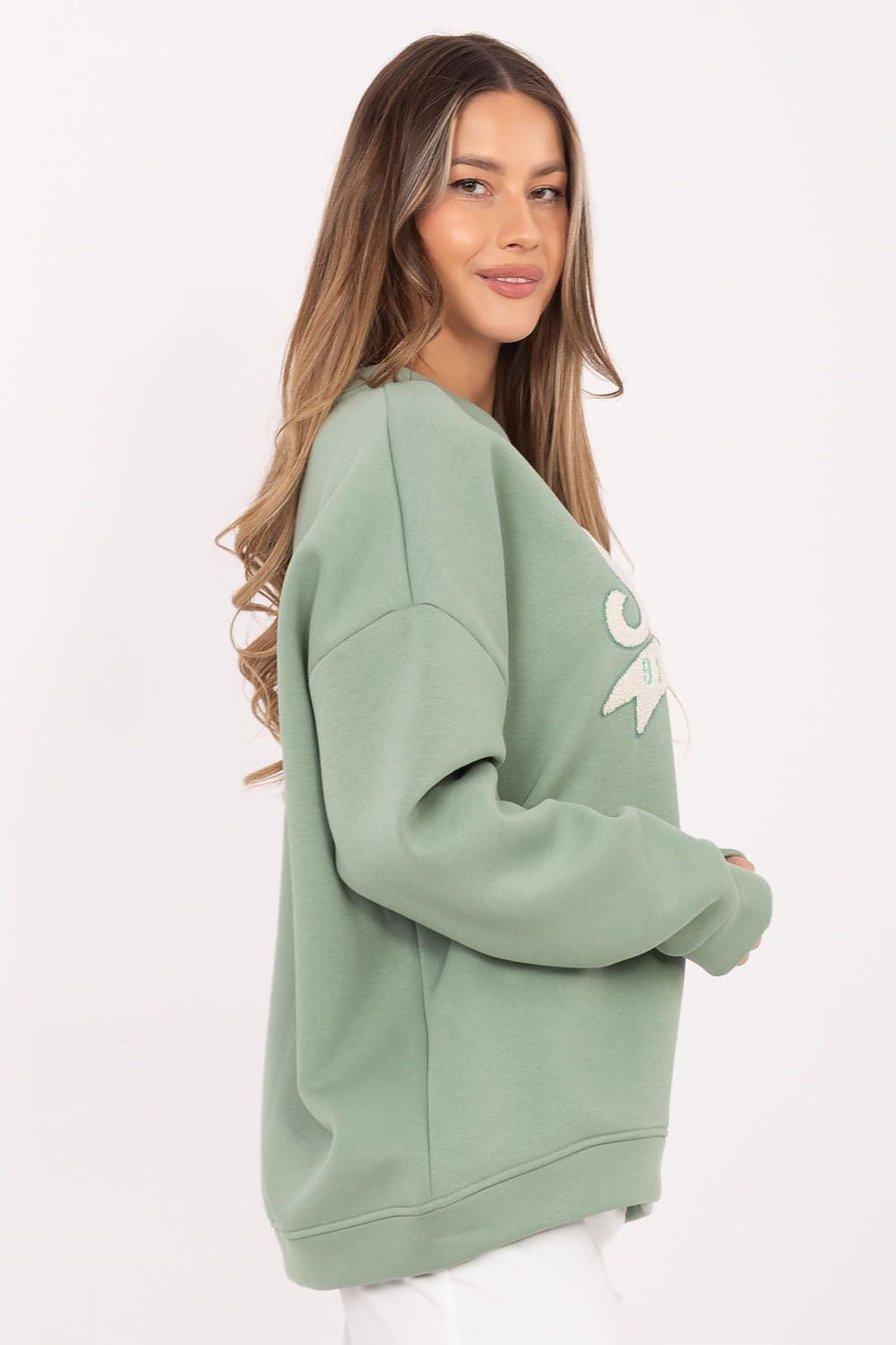 Women's sweatshirt green second shade casual view