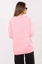 Women's sweatshirt pink graphic detail view