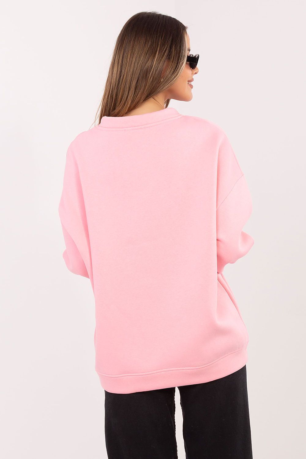 Women's sweatshirt pink graphic detail view