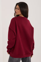 Women's sweatshirt red loose fit casual view