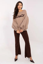 Women's sweatshirt Crew Neck Graphic Waist Length Cotton Stretch – view 6
