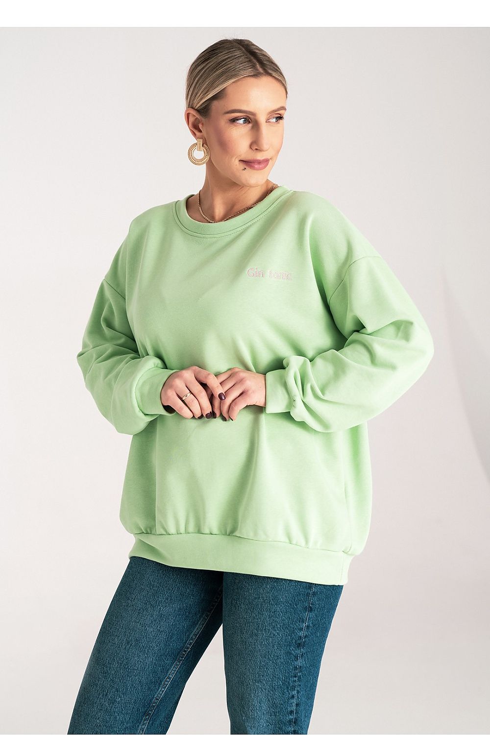 Women's Sweatshirt Crew Neck Letter Print Relaxed Cotton Blend – Sweatshirt | GUOCALI – view 5