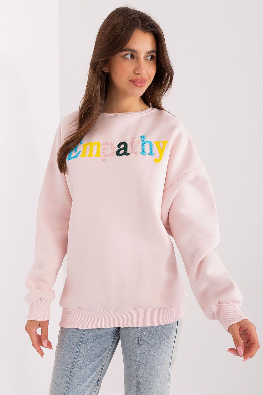 Women's Sweatshirt Crew Neck Letter Print Textured Cotton Blend – Sweatshirt | GUOCALI