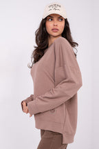 Women's Sweatshirt Crew Neck Loose Fit Viscose Blend – Sweatshirt | GUOCALI – view 10