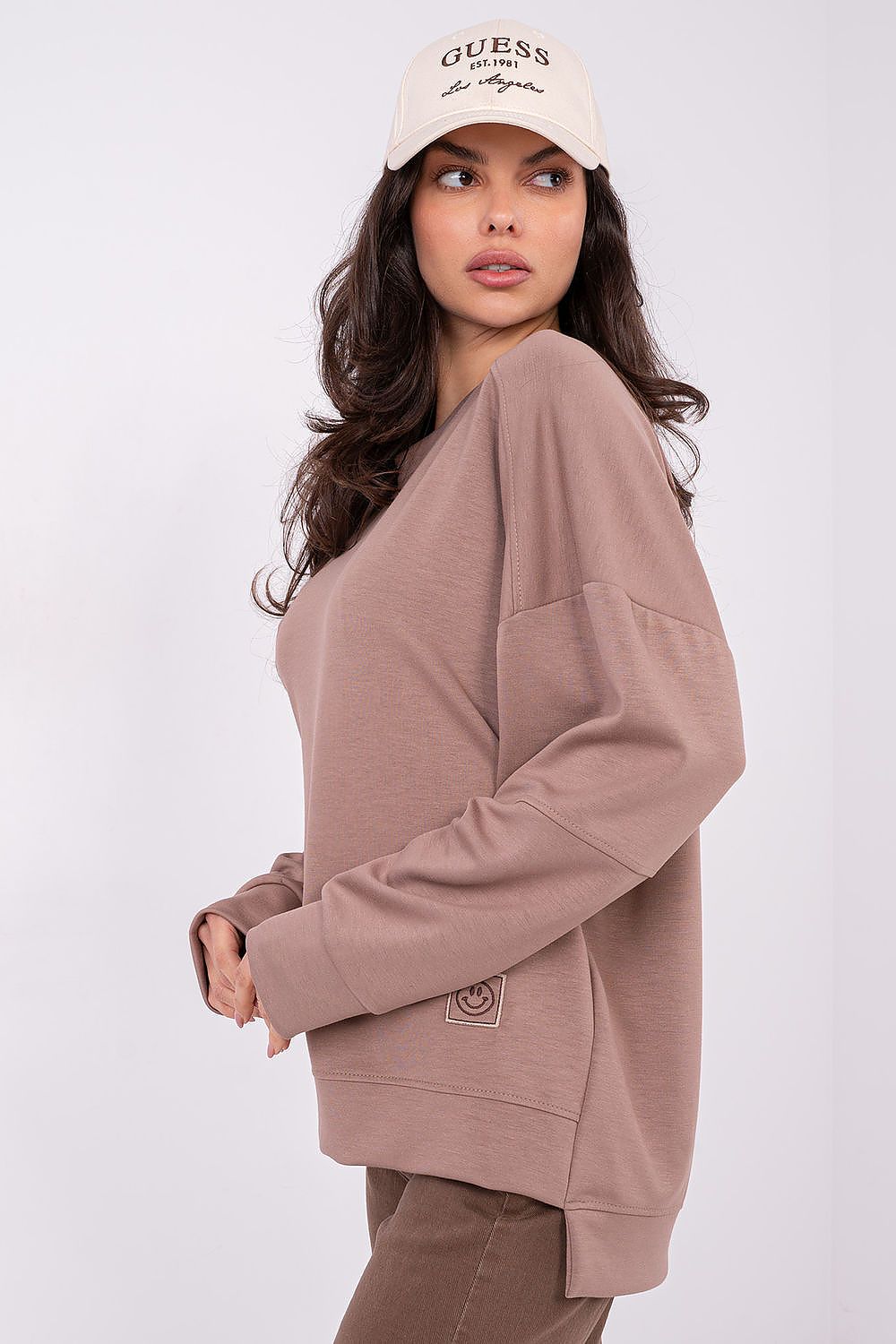 Women's Sweatshirt Crew Neck Loose Fit Viscose Blend – Sweatshirt | GUOCALI – view 10