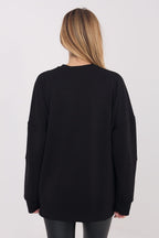 Women's Sweatshirt Crew Neck Loose Fit Viscose Blend – Sweatshirt | GUOCALI – view 3