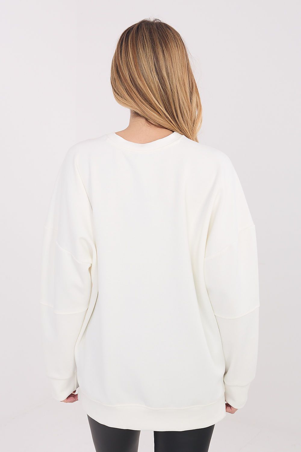 Women's Sweatshirt Crew Neck Loose Fit Viscose Blend – Sweatshirt | GUOCALI – view 6