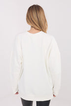 Women's Sweatshirt Crew Neck Loose Fit Viscose Blend – Sweatshirt | GUOCALI – view 6