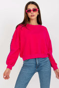 Women's sweatshirt Crew Neck Minimalist Waist Length Stretch Viscose – view 4