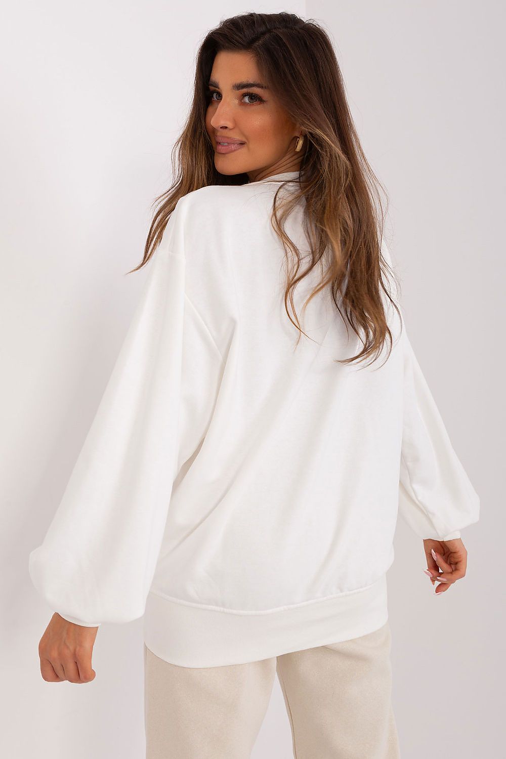 Women's sweatshirt beige casual look