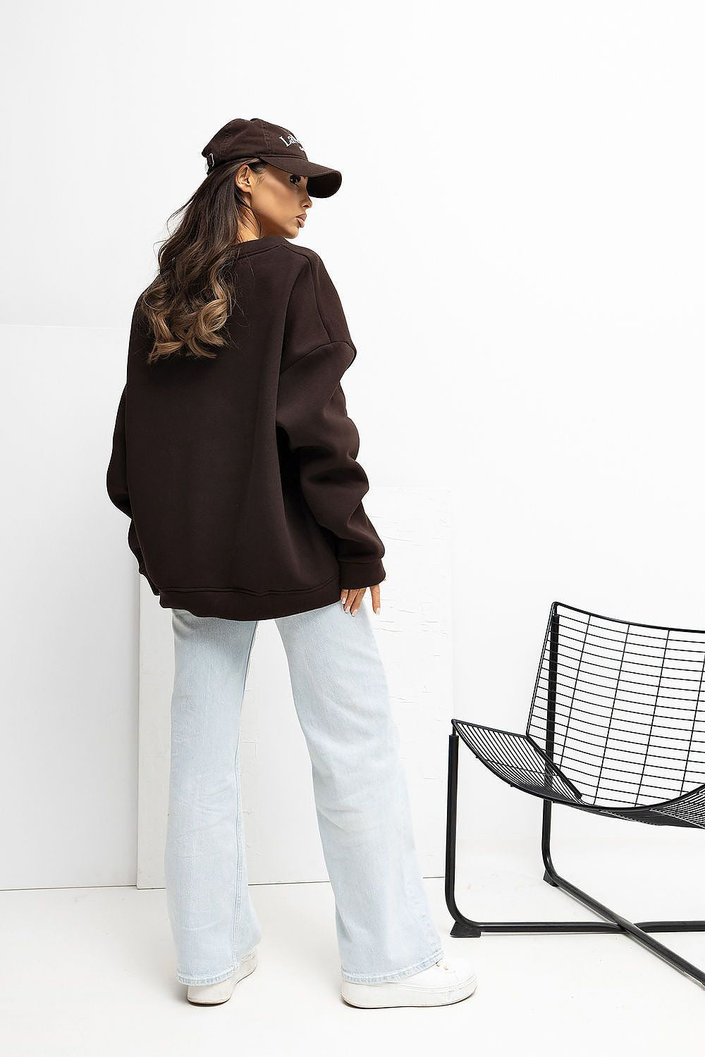 Women's Sweatshirt Crew Neck Oversized Cotton Blend – Sweatshirt | GUOCALI – view 11