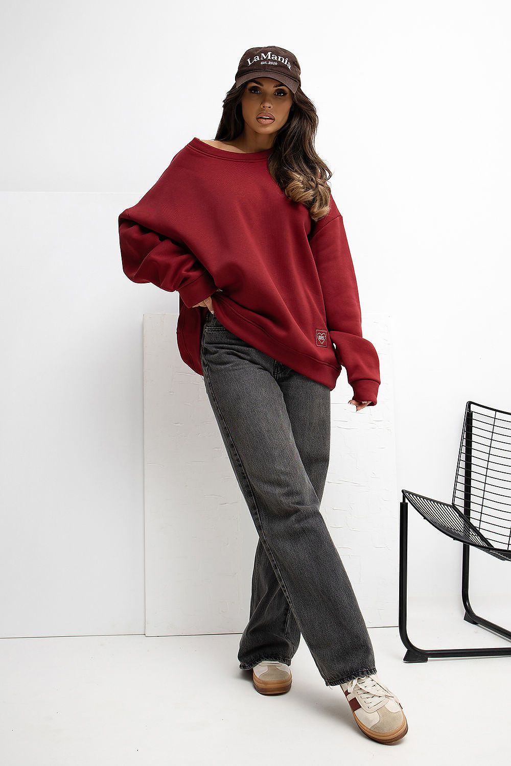 Women's Sweatshirt Crew Neck Oversized Cotton Blend – Sweatshirt | GUOCALI – view 2