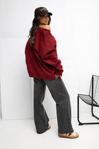 Women's Sweatshirt Crew Neck Oversized Cotton Blend – Sweatshirt | GUOCALI – view 3