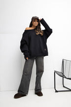 Women's Sweatshirt Crew Neck Oversized Cotton Blend – Sweatshirt | GUOCALI – view 8