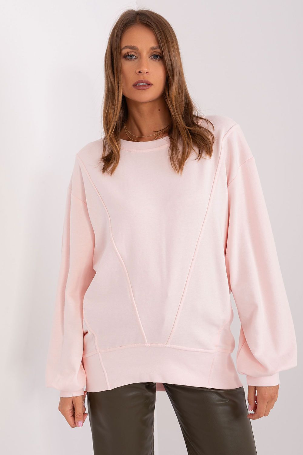 Women's sweatshirt pink oversized styled view