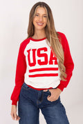 Women's Sweatshirt Crew Neck Raglan Sleeve Letter Print Cotton Blend – Sweatshirt | GUOCALI