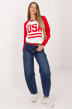 Women's Sweatshirt Crew Neck Raglan Sleeve Letter Print Cotton Blend – Sweatshirt | GUOCALI – view 2